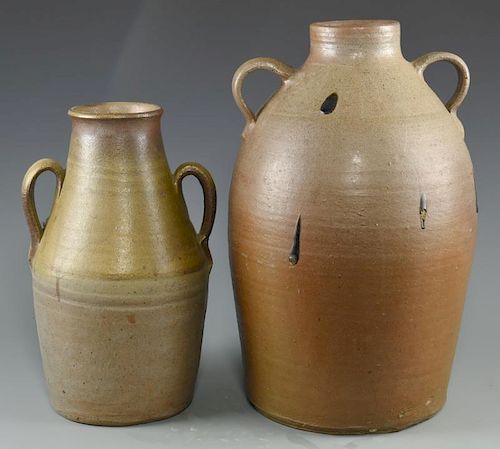 2 MIDDLE TN 2-HANDLED POTTERY JARS1st