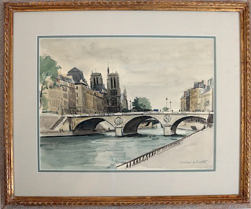 CONSTANT LE BRETON: PARIS - WATERCOLORFramed