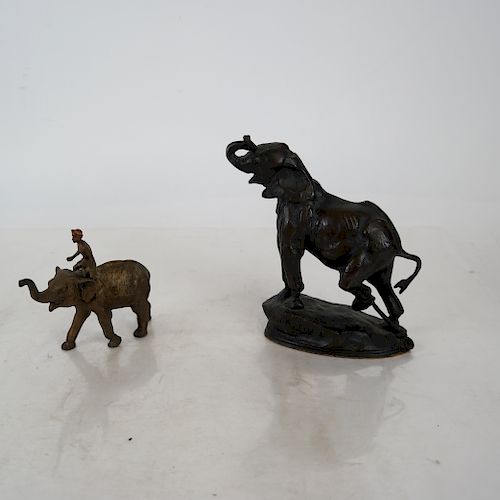 E FREMIET OTHER TWO BRONZE ELEPHANTSTwo 3886e5