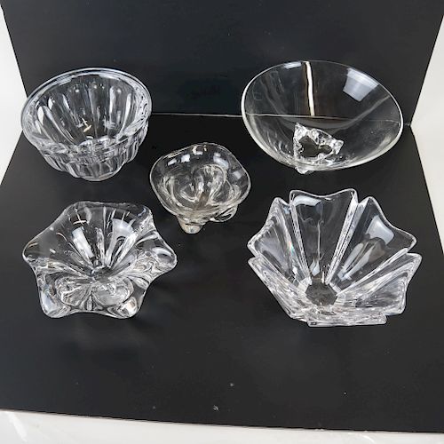 FIVE CRYSTAL VASES BOWLS ORREFORS  3886e9