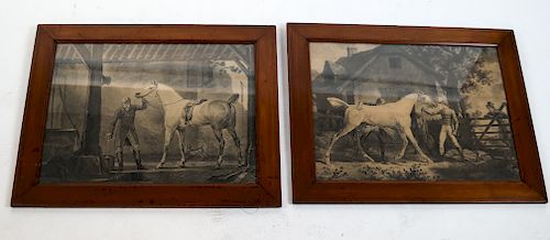 TWO HORSE & FIGURES PRINTSTwo prints