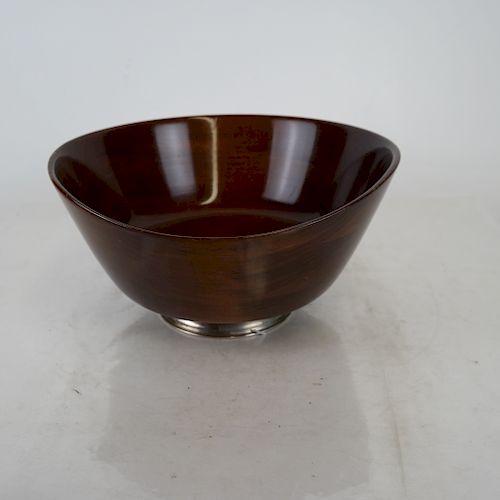 LARGE MAHOGANY BOWL MOUNTED ON 38872e