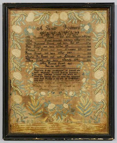 MASS GENEALOGY MOURNING SAMPLER  388794