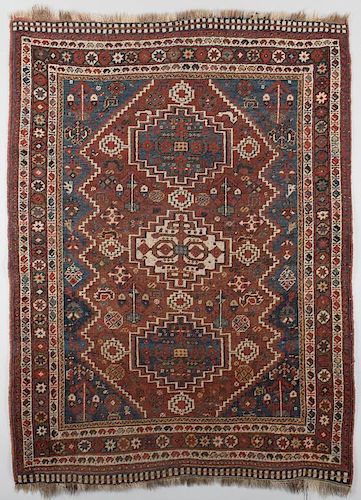 ANTIQUE PERSIAN AFSHAR AREA RUGAntique 3887b7