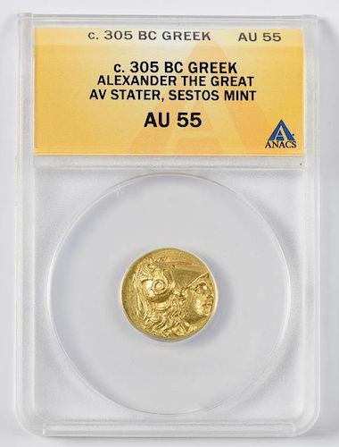 ALEXANDER THE GREAT AV STATER COIN,