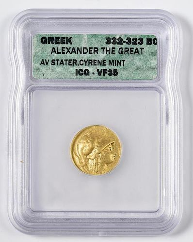 ALEXANDER THE GREAT AV STATER COIN,