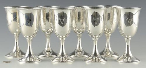 SET OF 8 KIRK STERLING GOBLETSSet 3887f1