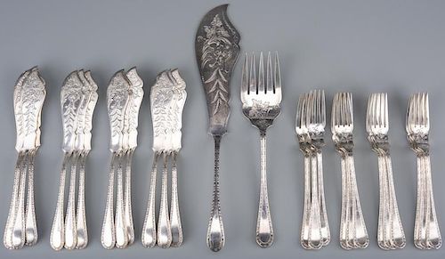 STERLING FISH SET SVC FOR 12Edwardian 3887ec