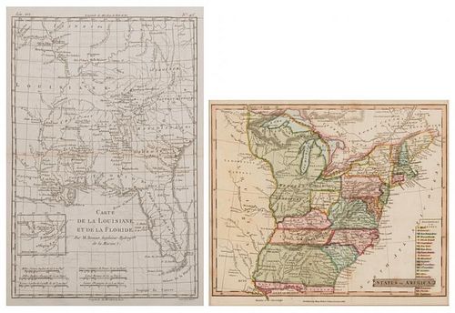 2 MAPS LA FL AND US LATE 18TH 38888e