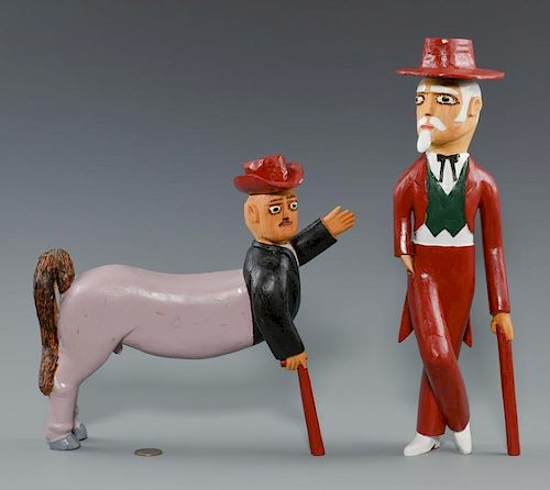 2 SULTON ROGERS CARVINGS MAN AND 3888f2