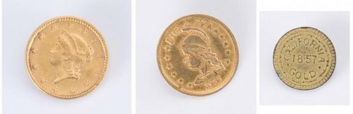 3 GOLD RUSH RELATED COINS1st item  38893a