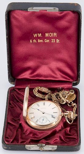 14K GOLD WALTHAM WATCH W/ CHAIN14K