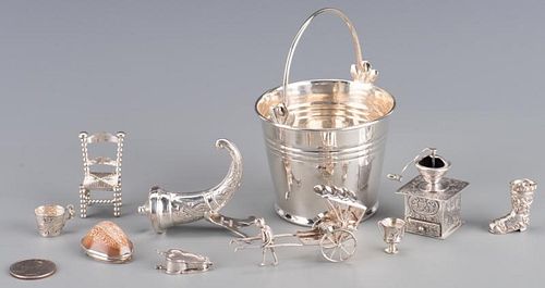 10 MINIATURE SILVER NOVELTY ITEMS10 388958