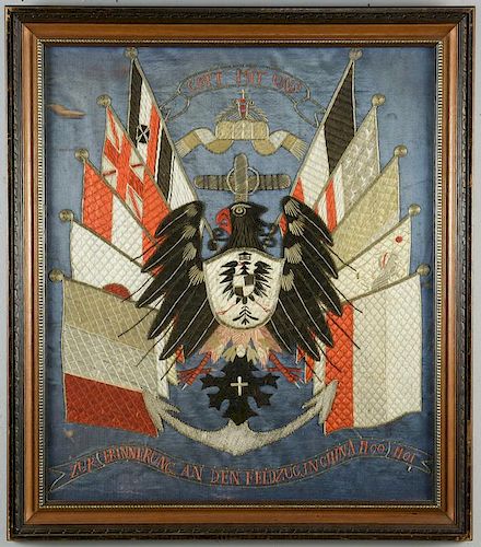 GERMAN BOXER REBELLION SILK EMBROIDERY