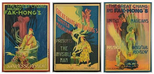 3 FAK HONG FRAMED MAGIC POSTERS1st 3889a6