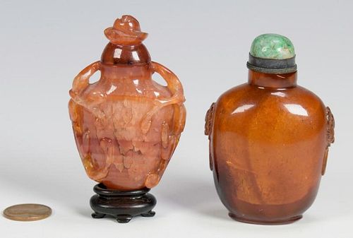 2 CHINESE SNUFF BOTTLES INC. AMBER1st