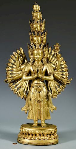 GILT BRONZE JEWELED AVALOKITESVARA 388b0a