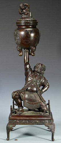 LARGE JAPANESE MEIJI BRONZE ONI