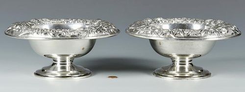 PAIR S. KIRK & SON REPOUSSE STERLING