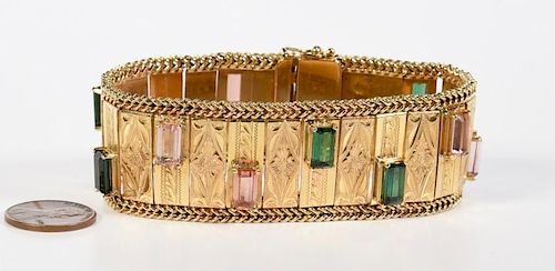 18K VINTAGE TOURMALINE BRACELET  388b36