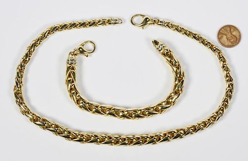 14K ITALIAN NECKLACE AND BRACELET 388b3a