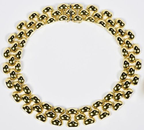 18K ITALIAN PANTHER LINK NECKLACE,