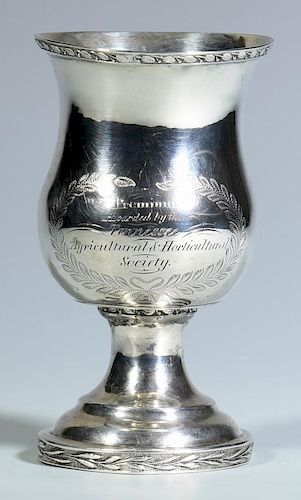 TN AGRICULTURAL COIN SILVER GOBLET,