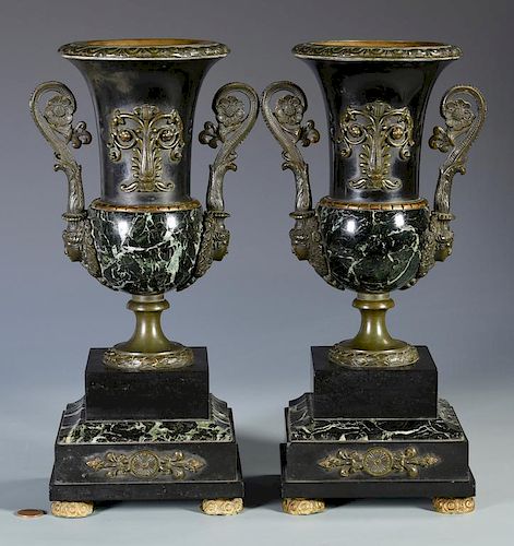 PR. FRENCH BRONZE & MARBLE URN