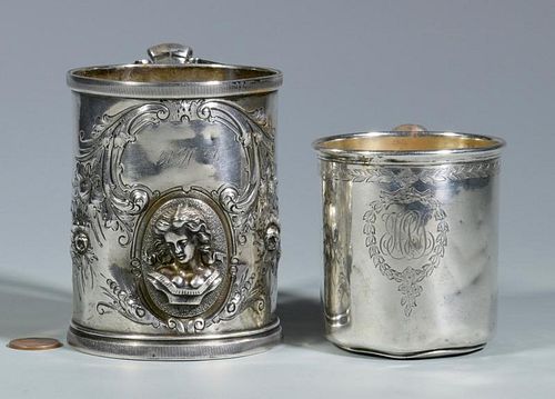 2 SILVER MUGS INC. MEDALLION AND