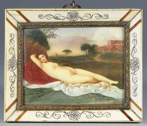 MINIATURE PAINTING, NUDE IN LANDSCAPEMiniature