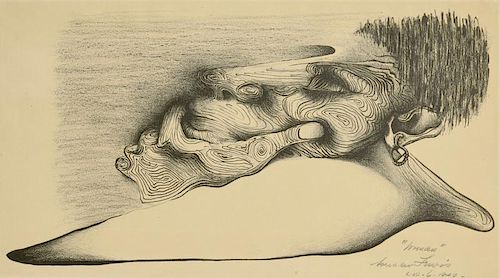 NORMAN LEWIS LITHOGRAPH OF A WOMANNorman