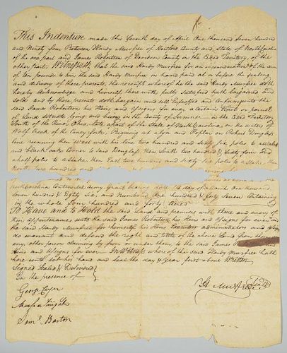 COL. HARDY MURFREE SIGNED LAND