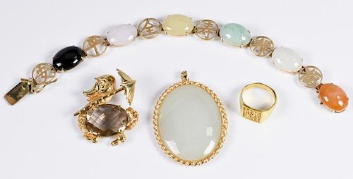 4 ASIAN STYLE GOLD JEWELRY ITEMS1st 388cb2