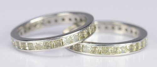 PAIR YELLOW DIAMOND PLATINUM ETERNITY