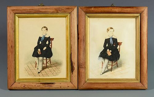 PAIR OF WATERCOLOR PORTRAITS OF 388e56