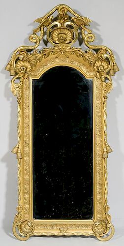 FRENCH CARVED GILT WALL MIRRORFrench