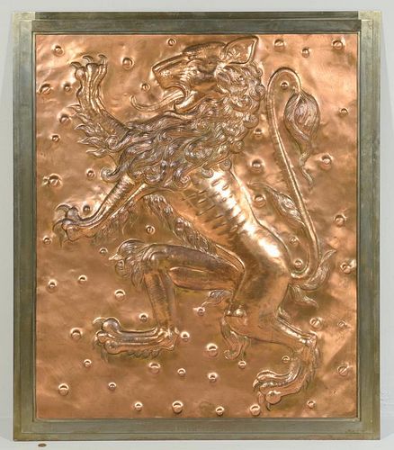 COPPER LION BAS RELIEF PLAQUEA 388ecd