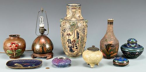 GROUP OF ASIAN DECORATIVE ITEMS, 9 TOTAL1st