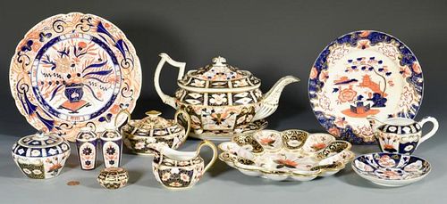 13 PCS ENGLISH IMARI STYLE PORCELAIN  388f4a