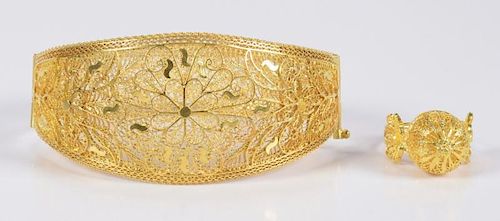 18K GOLD FILIGREE BRACELET AND 388ffd