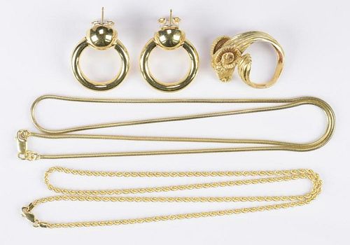 4 ITEMS OF 18K GOLD JEWELRY INCL 389008