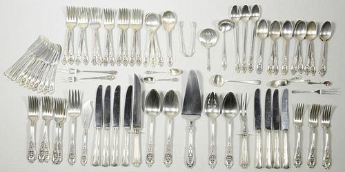 96 PCS FLATWARE INC ROSE POINTWallace 389029