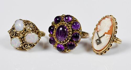 3 14K VINTAGE LADIES RINGS1st item: