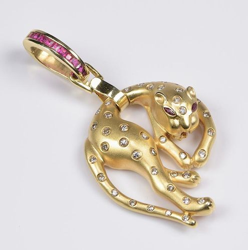 14K DIAMOND DRAPED PANTHER WITH