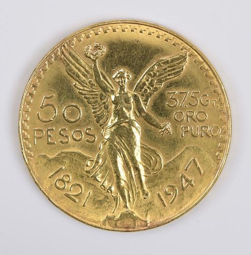 MEXICO 1947 50 PESOS GOLD COINMexico 3890b9