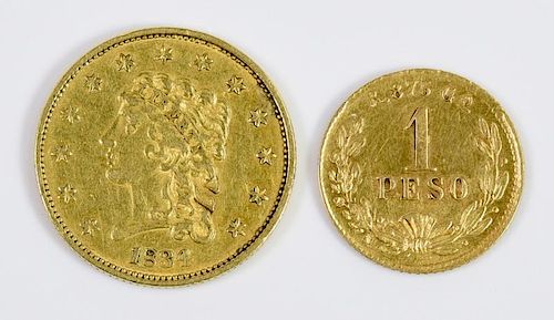 1897 GOLD PESO 1834 US 2 1 2 3890be