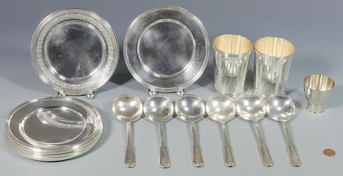 17 PCS. STERLING SILVER: CUPS,