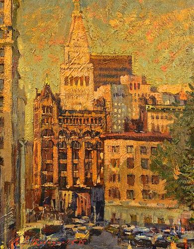 G STEPANYANTS OIL ON BOARD NYC 3890ea