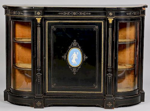 AESTHETIC MOVEMENT CREDENZA W/ WEDGWOOD