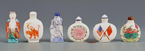 6 CHINESE PORCELAIN SNUFF BOTTLES 389128